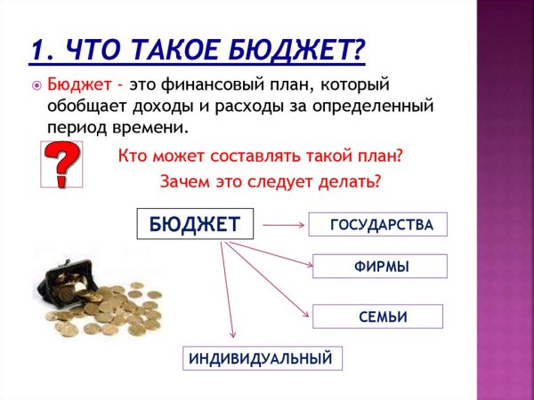 Схема доходов и расходов семьи организации государства
