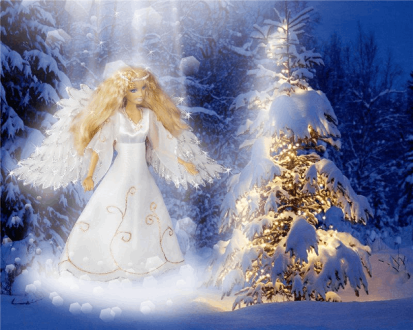 Снежный Рождественский ангел