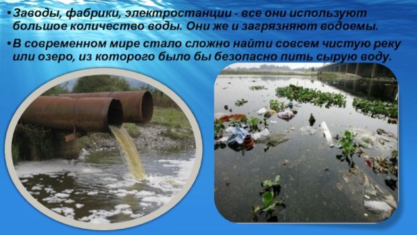 Заводы и фабрики загрязняют воду