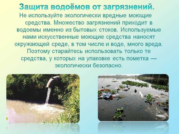 Защита водоемов от загрязнения