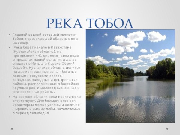 Реки Курганской области 4 класс