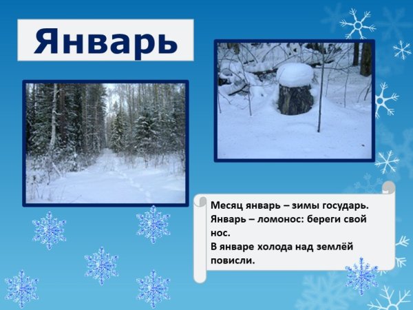 Месяц январь для презентации