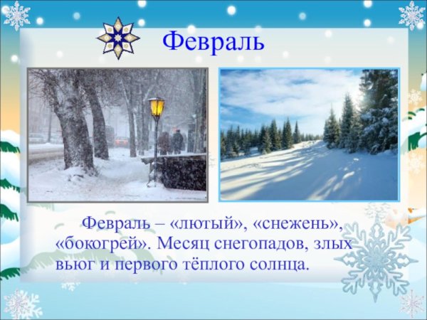 Календарь природы зима