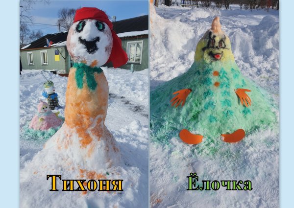 Эколята из снега