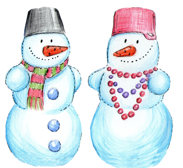 Снеговик рисунок