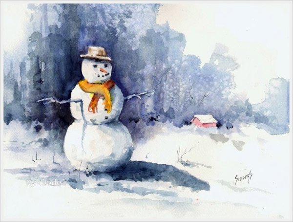 Снеговик иллюстрация