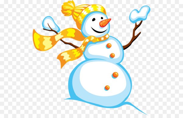 Снежная баба на прозрачном фоне