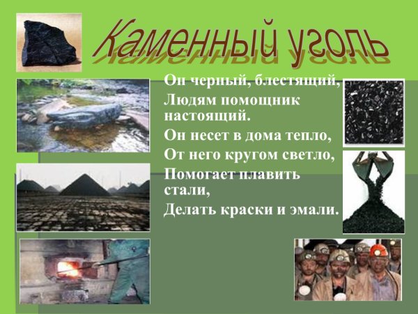 Каменный уголь окружающий мир