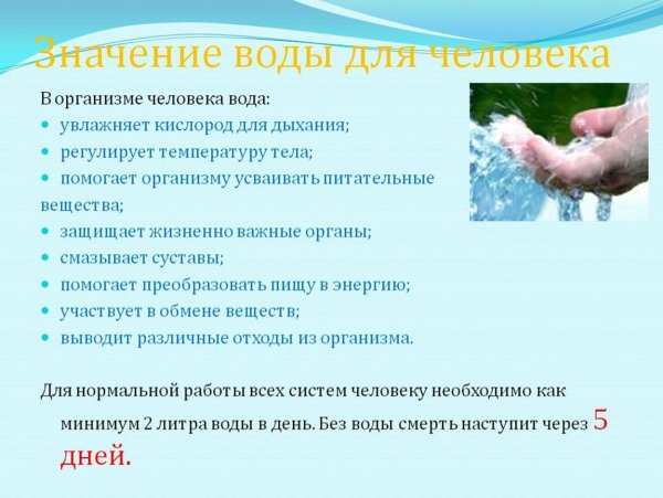 Вода в жизни человека
