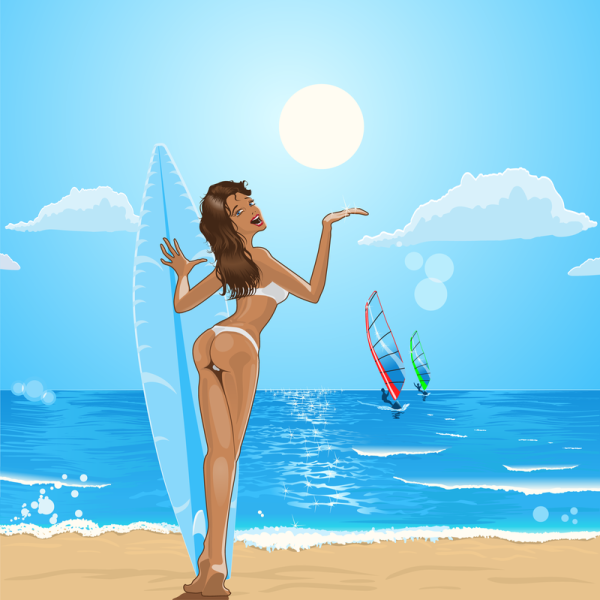 Пляж рисунок