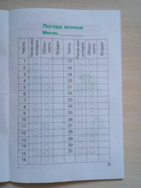 Дневник наблюдений 1 класс
