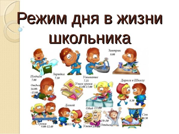 Распорядок дня школьника