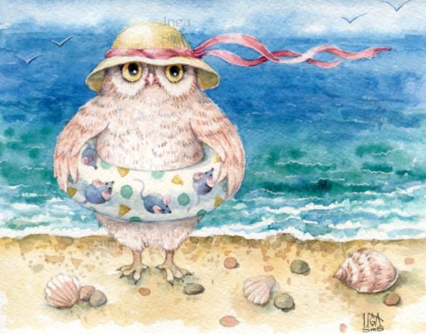 Сова на море