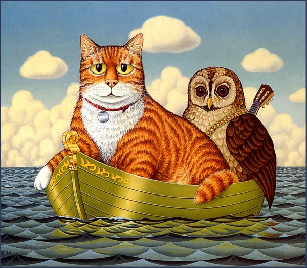 Сова и котенок