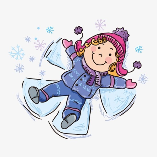 Мультяшные дети зимой