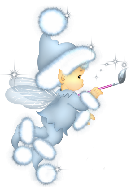 Зимняя Фея на прозрачном фоне