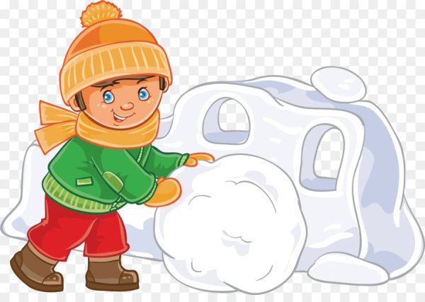 Мультяшные дети зимой