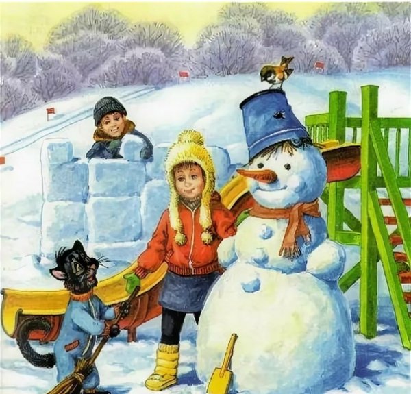 Снежная крепость и Снеговик