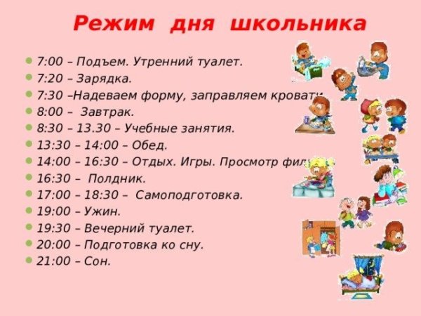 Крутецкая В.: Правила успеваемости и режим дня школьника