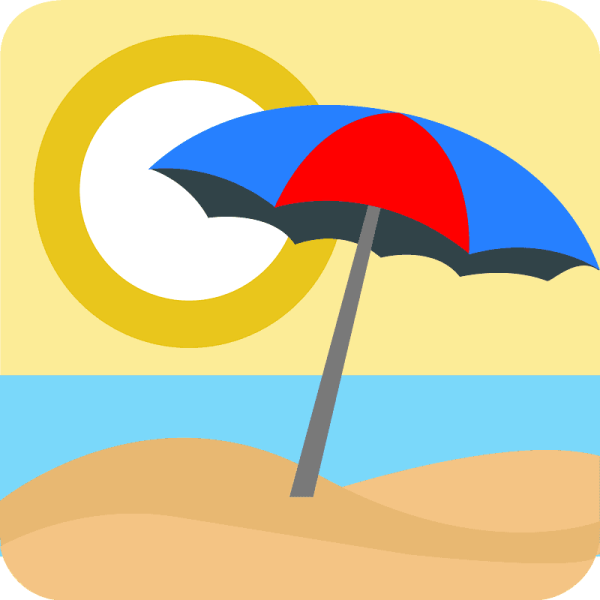 Эмодзи пляжный зонт