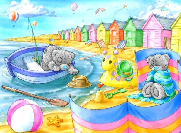 Иллюстрации мишка на море