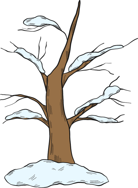 Мультяшное зимнее дерево