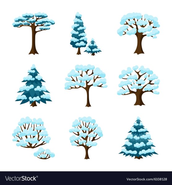 Зимние деревья стилизация