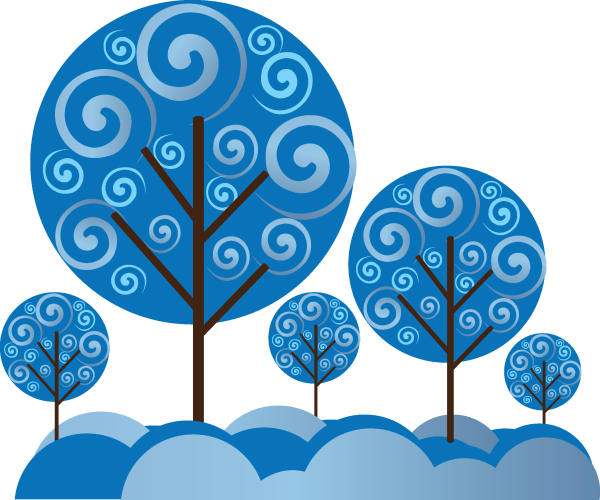 Стилизованные зимние деревья