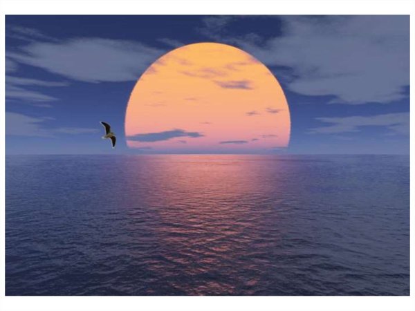 Восход Луны над морем