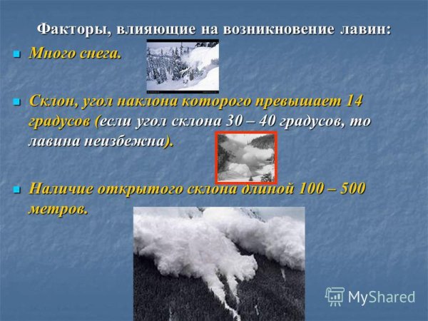 Презентация на тему снежные лавины