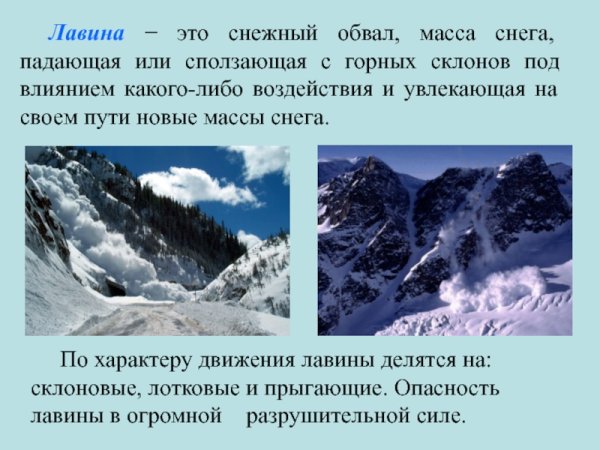 Снежные лавины презентация