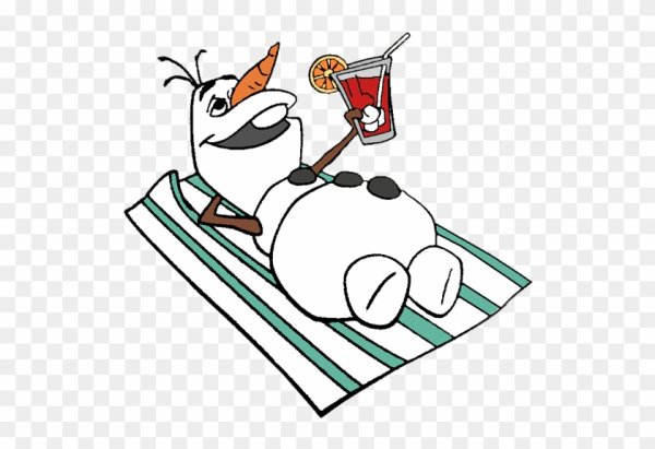 Снеговик загорает рисунок