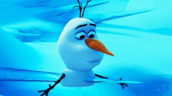 Олаф Снеговик грустный