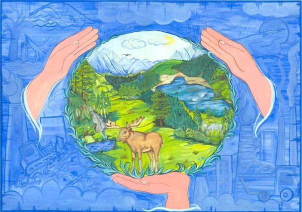 Рисунок на тему человек и природа
