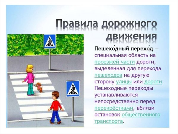 Правила дорожного движения для пешезодо