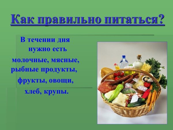Проект на тему еда