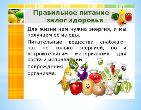 Правильное питание залог