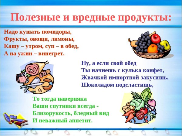 Полезные и вредные продукты
