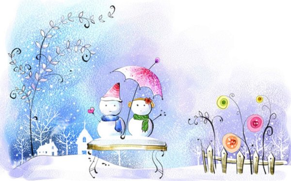 Акварельные рисунки новый год