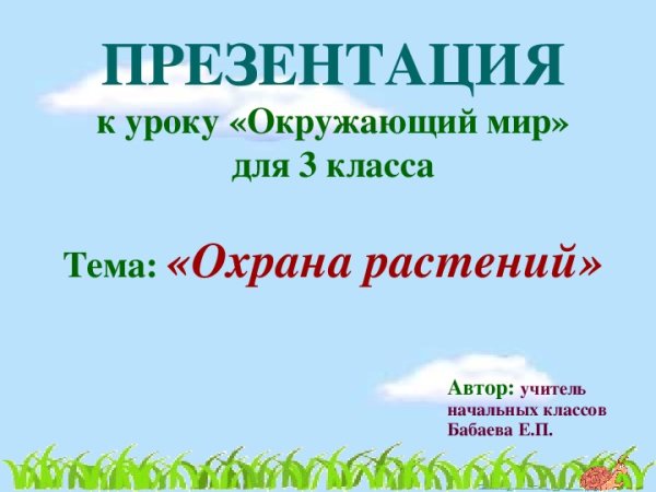Проект охрана растений 3 класс