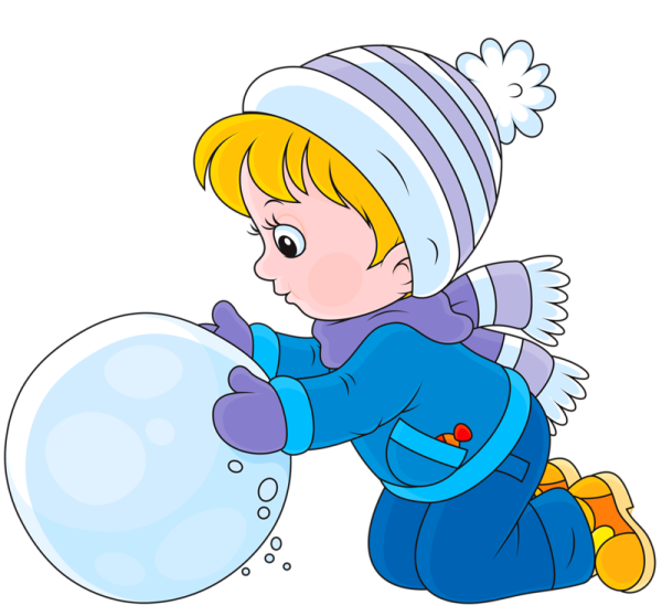 Дети катают снежный ком