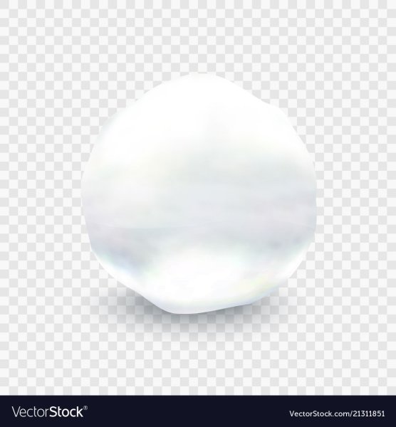 Шар из снега на прозрачном фоне