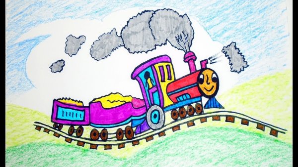 Поезд на рельсах для детей