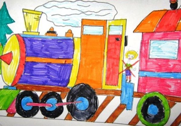 Детская железная дорога рисунки детей