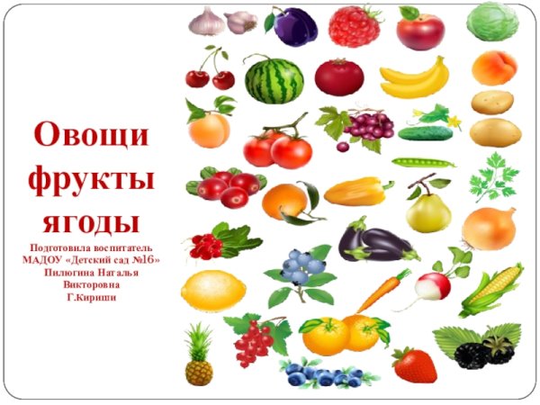 Овощи и фрукты для дошкольников