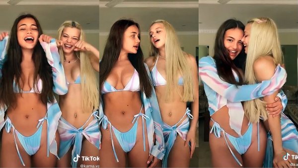 Валя карнавал и Юля гаврилина в купальниках