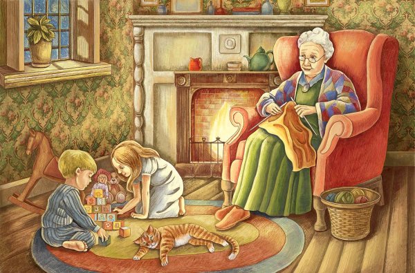 Произведение Чайковского у камелька.