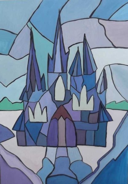 Замок снежной королевы рисунок