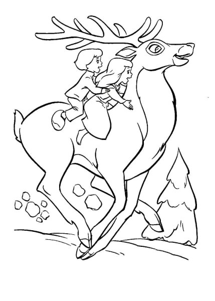 Иллюстрация к сказке Снежная Королева раскраска