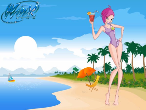Винкс Флора на пляже